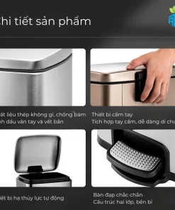 Thùng rác inox đạp chân GNF ATP Hà Thành